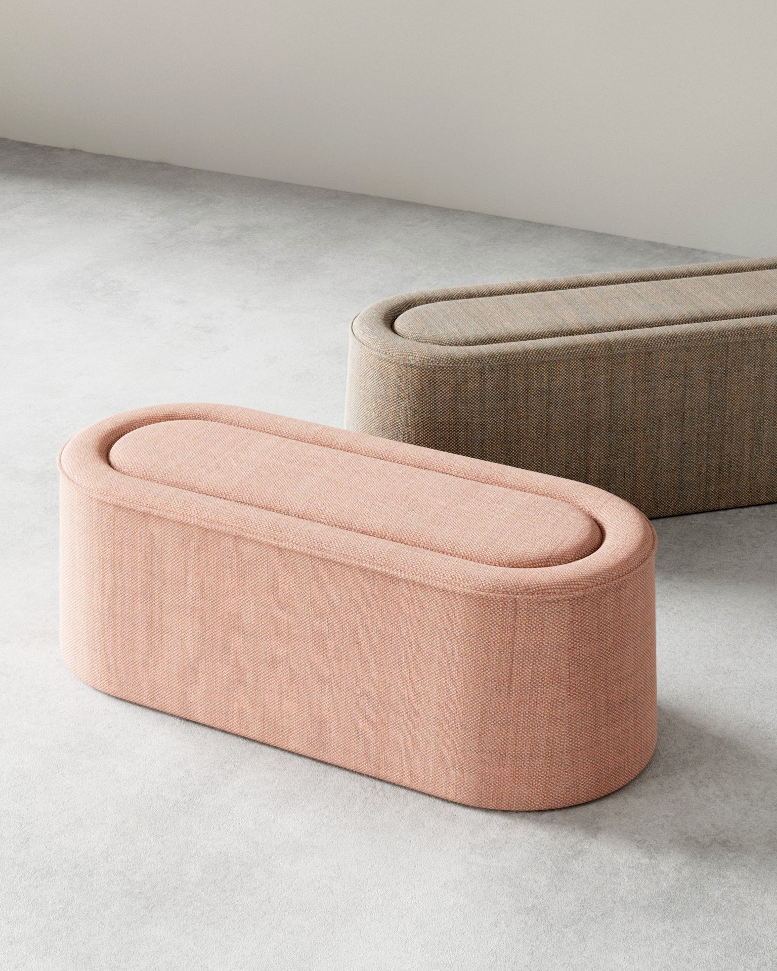 Praline bench (122 cm) - Natural bouclé