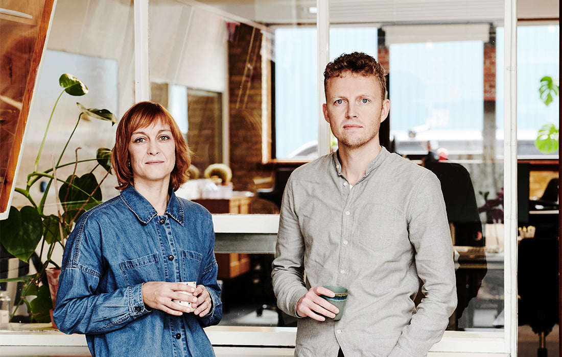 Portrait of designers Pia Würtz Mogensen and Thomas Steffensen, founders of the design studio Steffensen & Würtz.