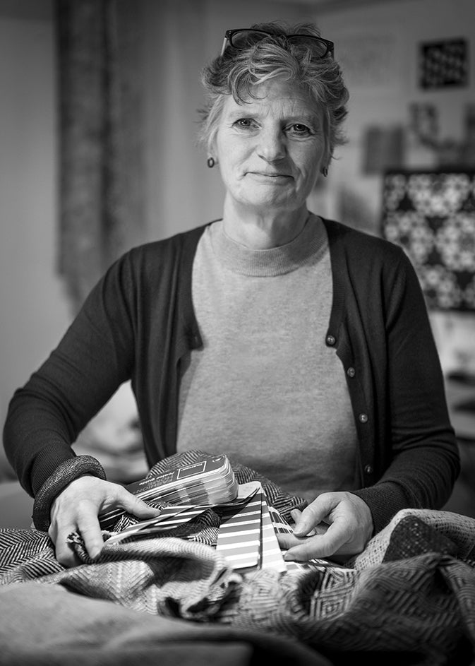 Black-and-white portrait of designer Marie-Louise Rosholm, founder of Studio MLR.