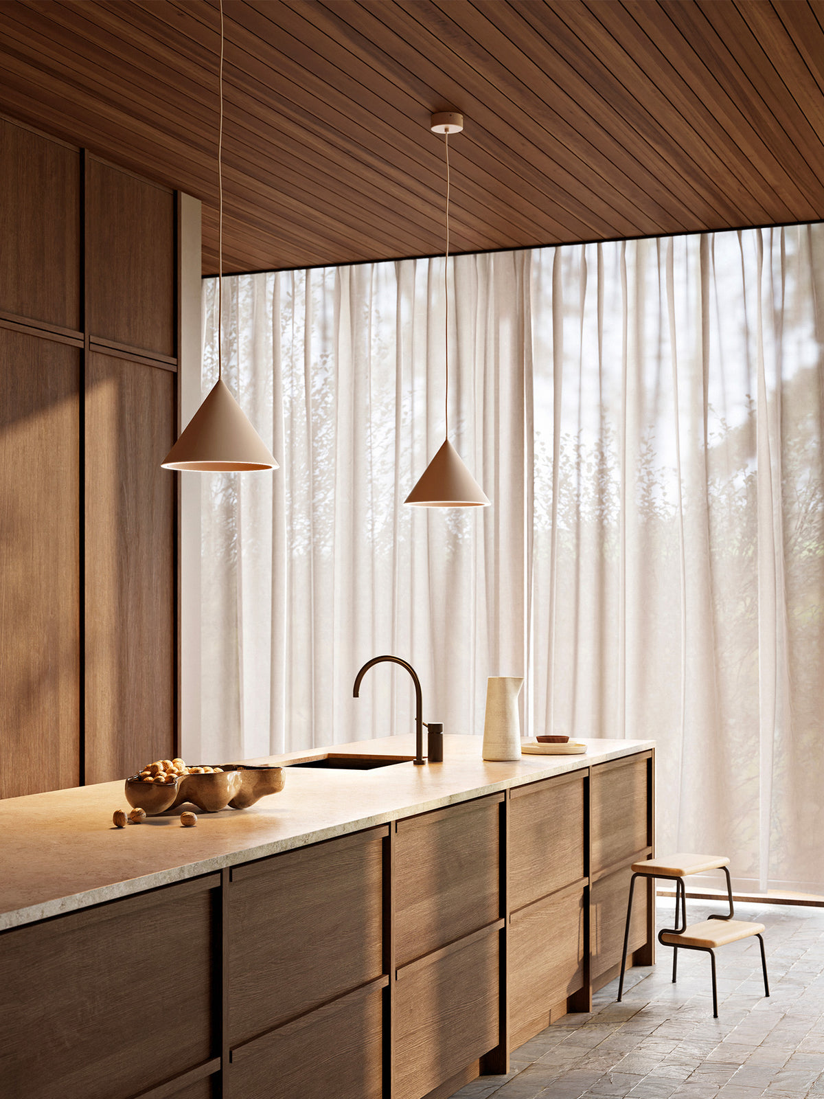 Annular pendant (Small) - Beige