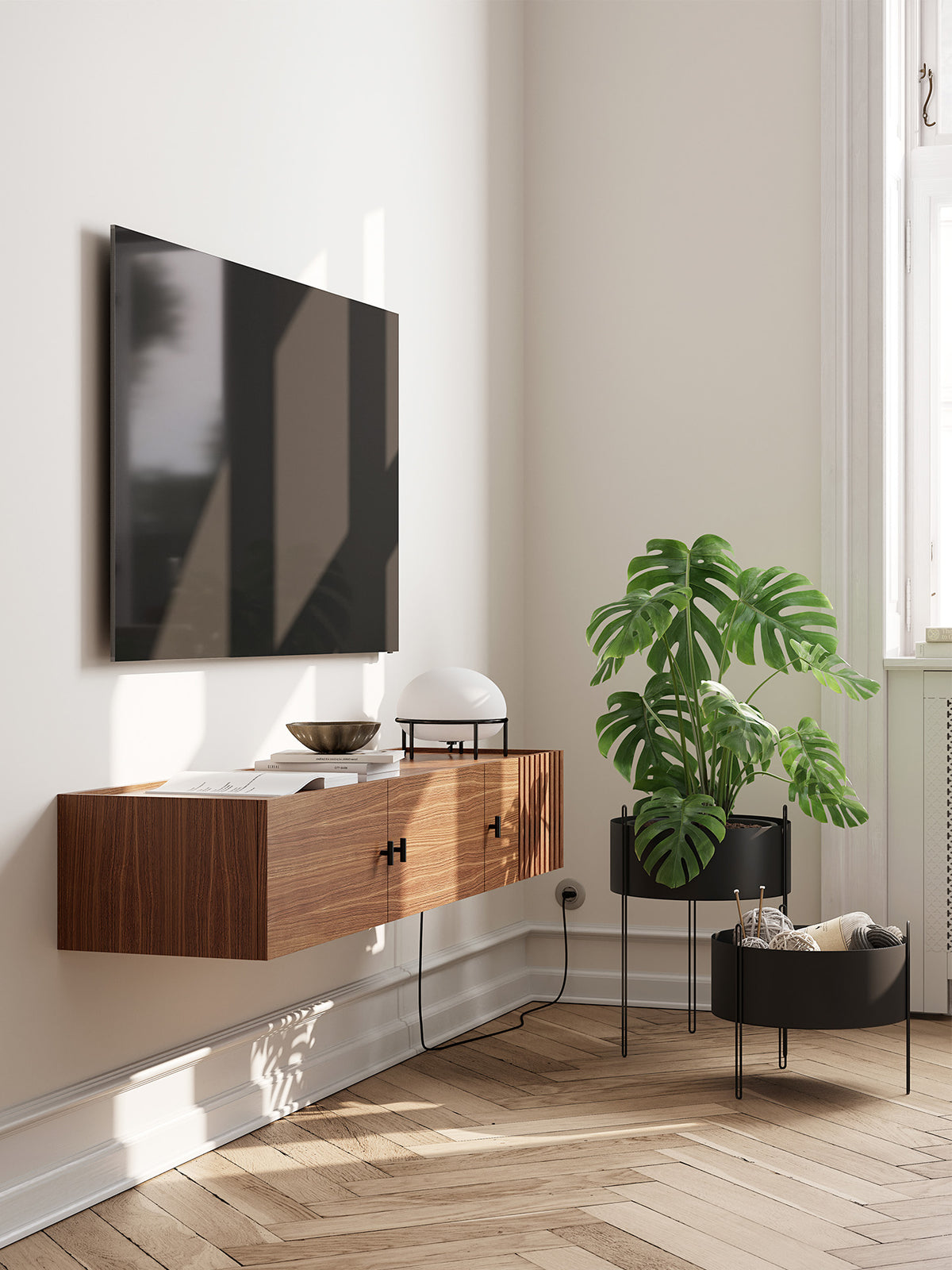 Array wall-mounted sideboard (150 cm) - Walnut