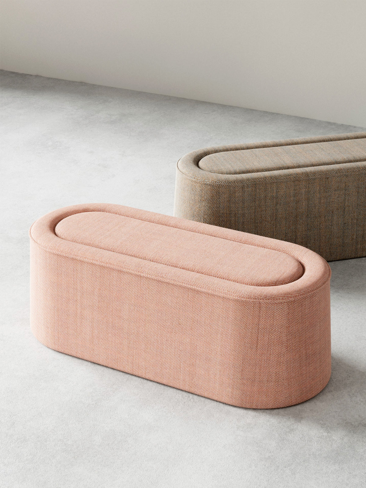 Praline bench (122 cm) - Natural bouclé