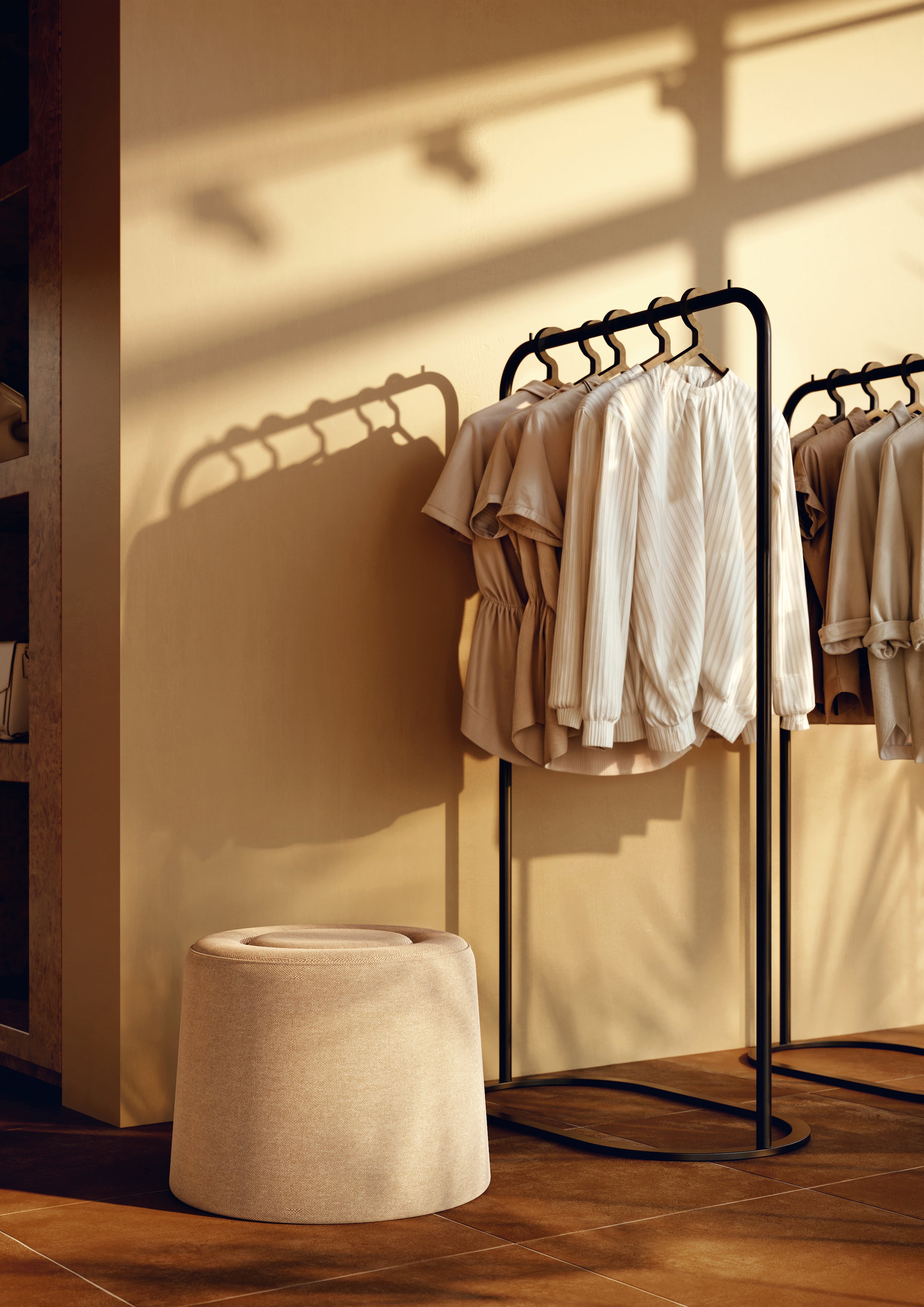 Praline pouf (Ø52 cm) - Natural bouclé