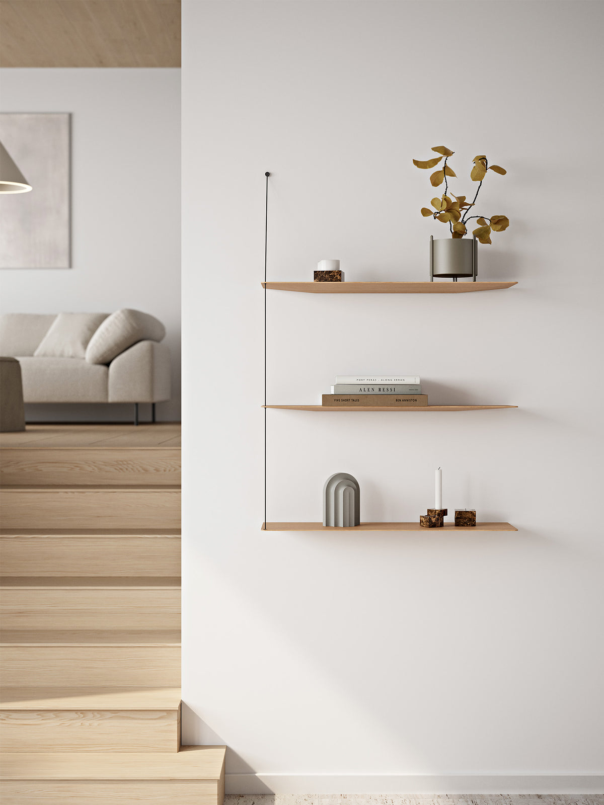 Stedge shelf - White pigmented oak (3 shelves)