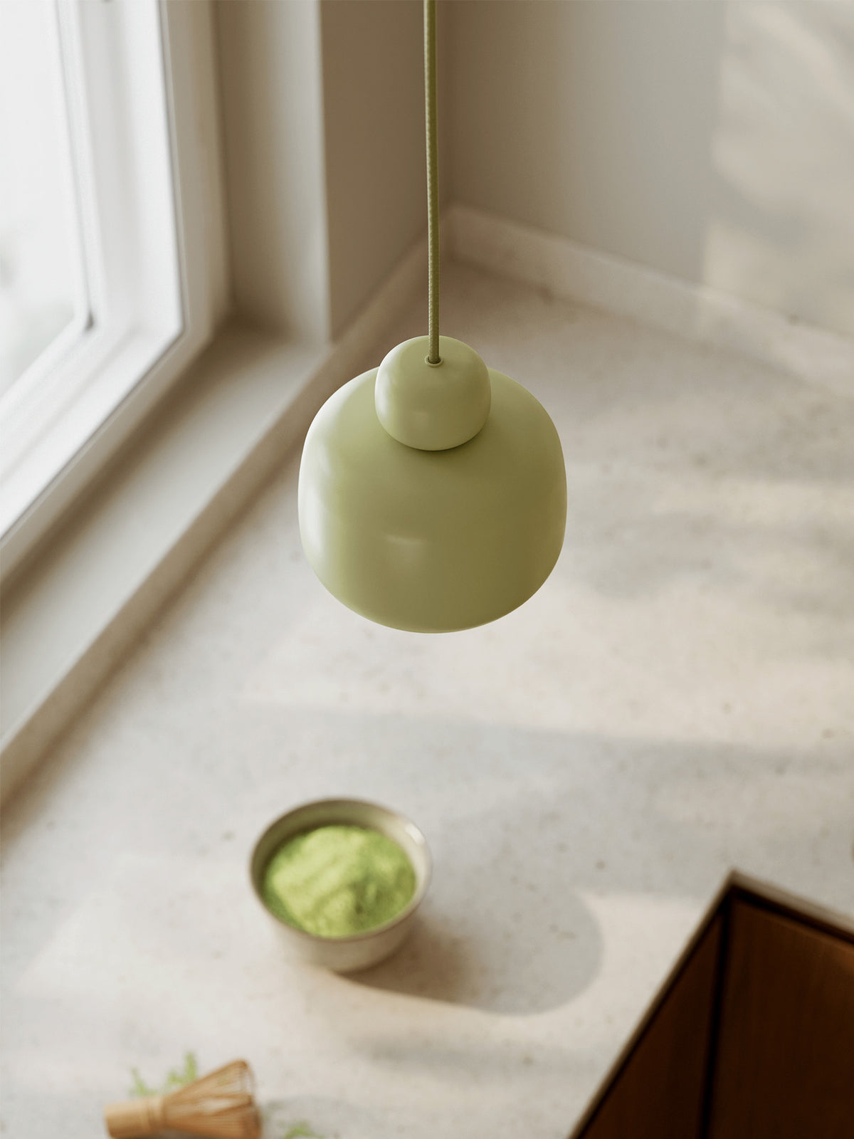 Stone pendant (Small) - Matcha green