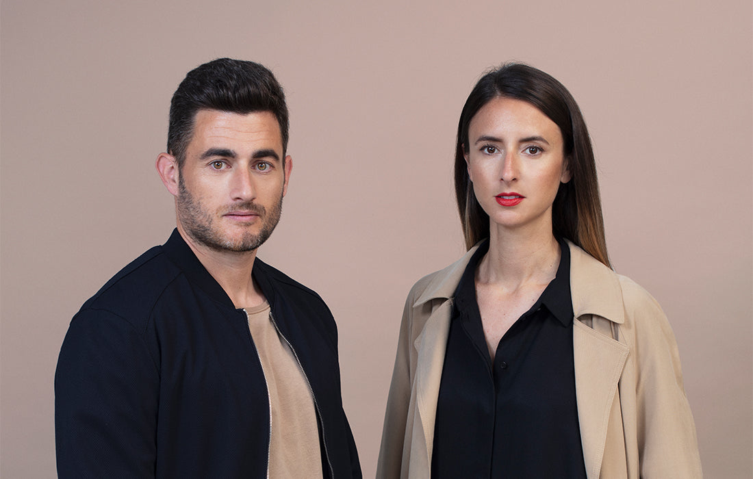 Portrait of designers Clara del Portillo and Alex Selma, founders of Yonoh Studio.