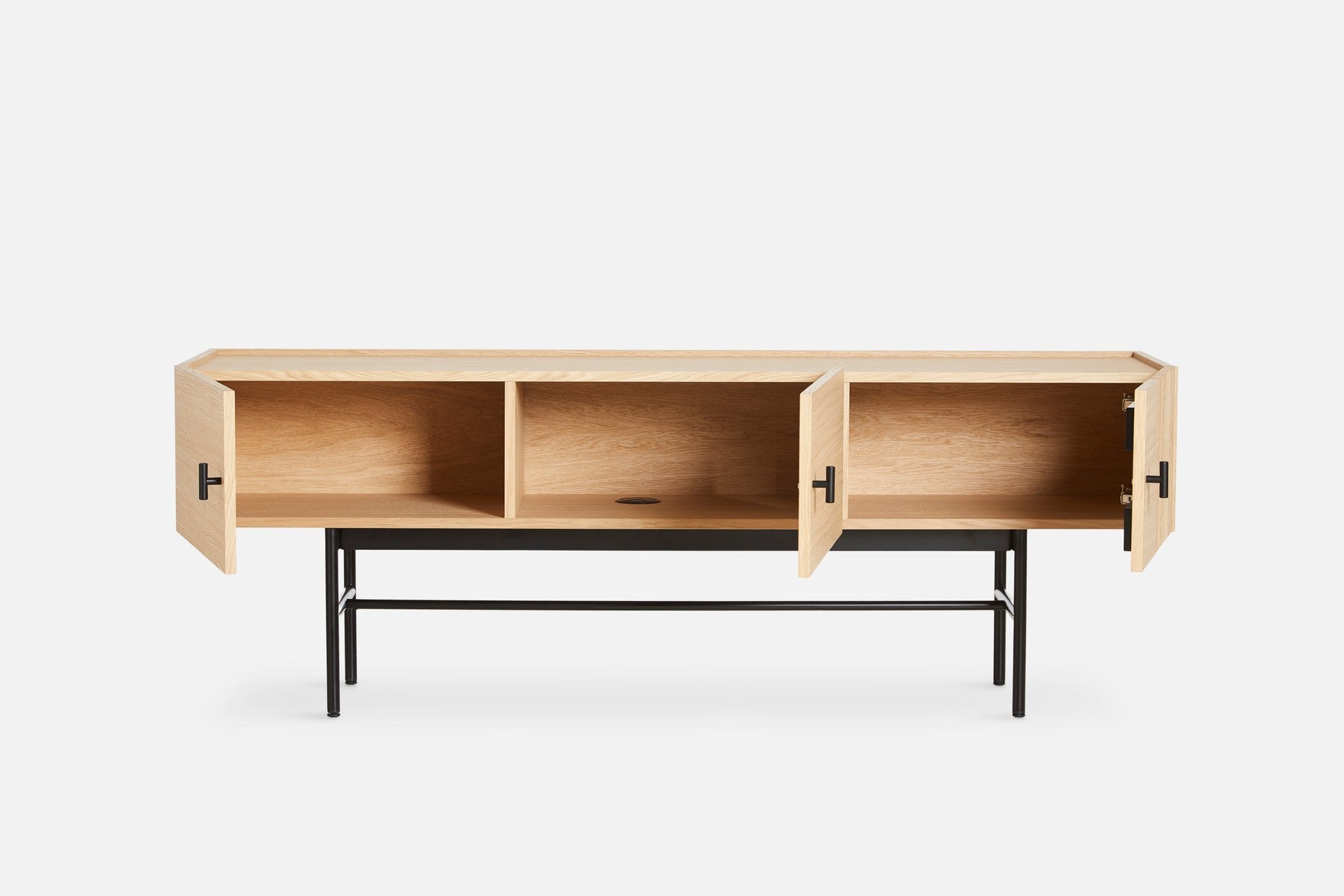 Array low sideboard (150 cm) - White pigmented oak