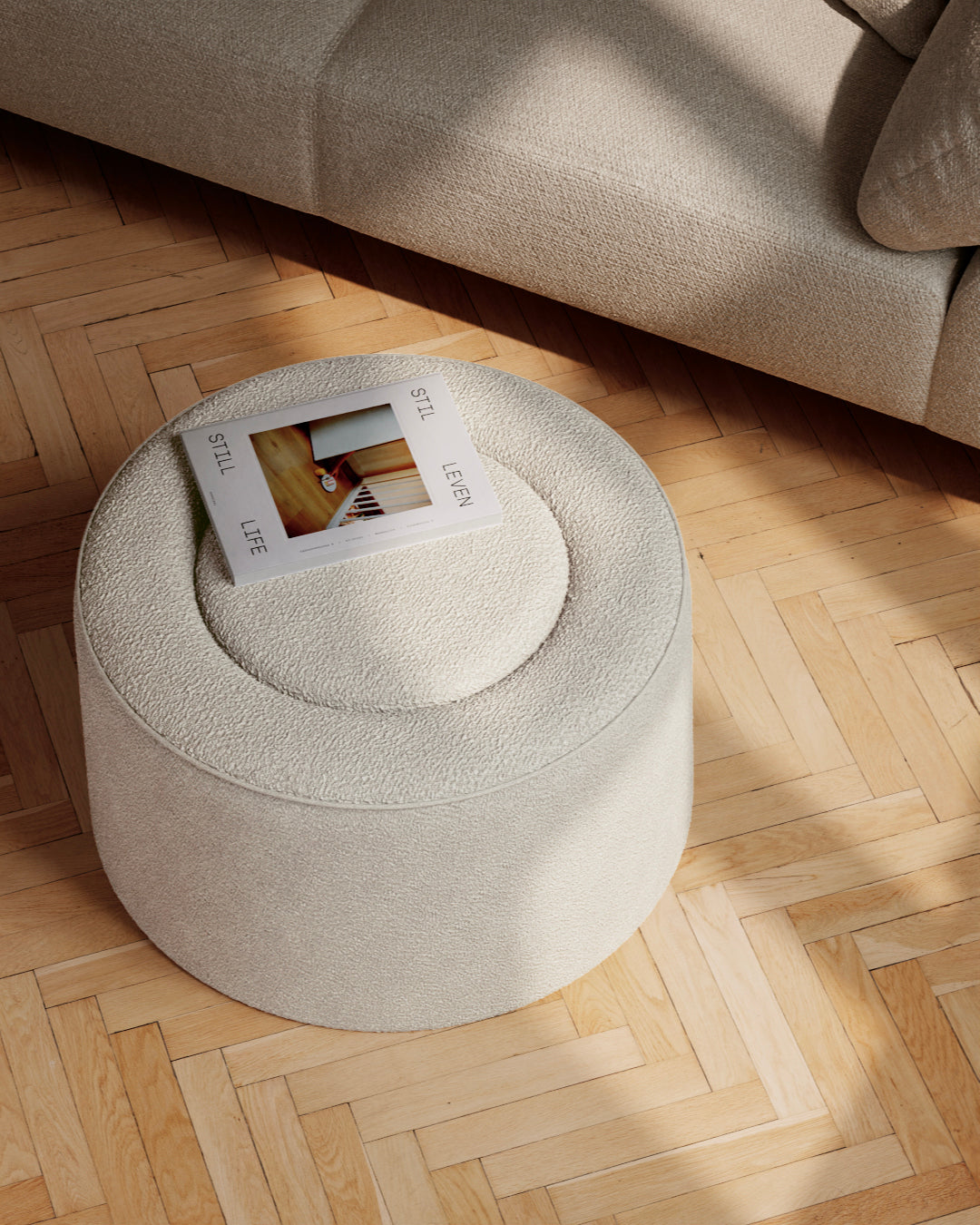 Praline pouf (Ø78 cm) - Natural bouclé