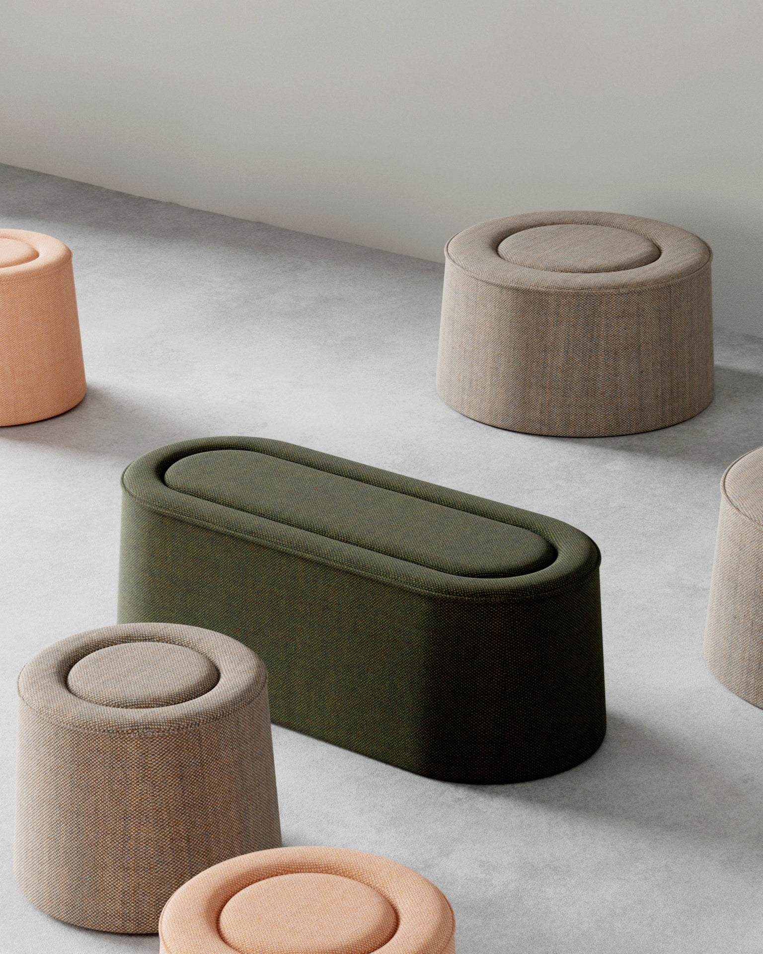 Praline bench (122 cm) - Natural bouclé