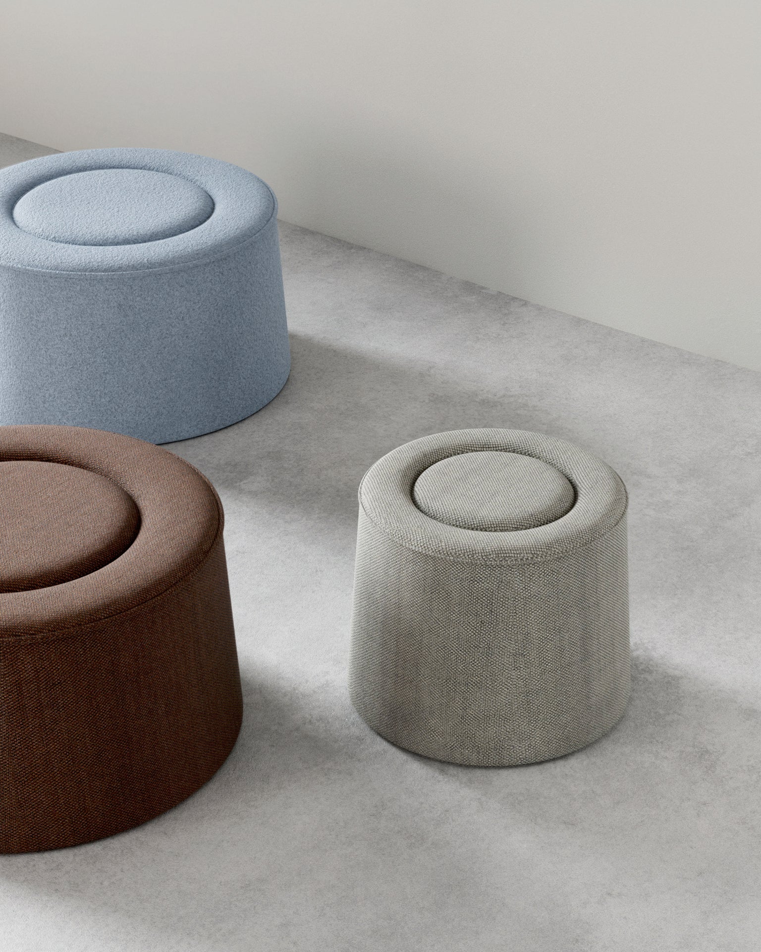 Praline pouf (Ø52 cm) - Natural bouclé