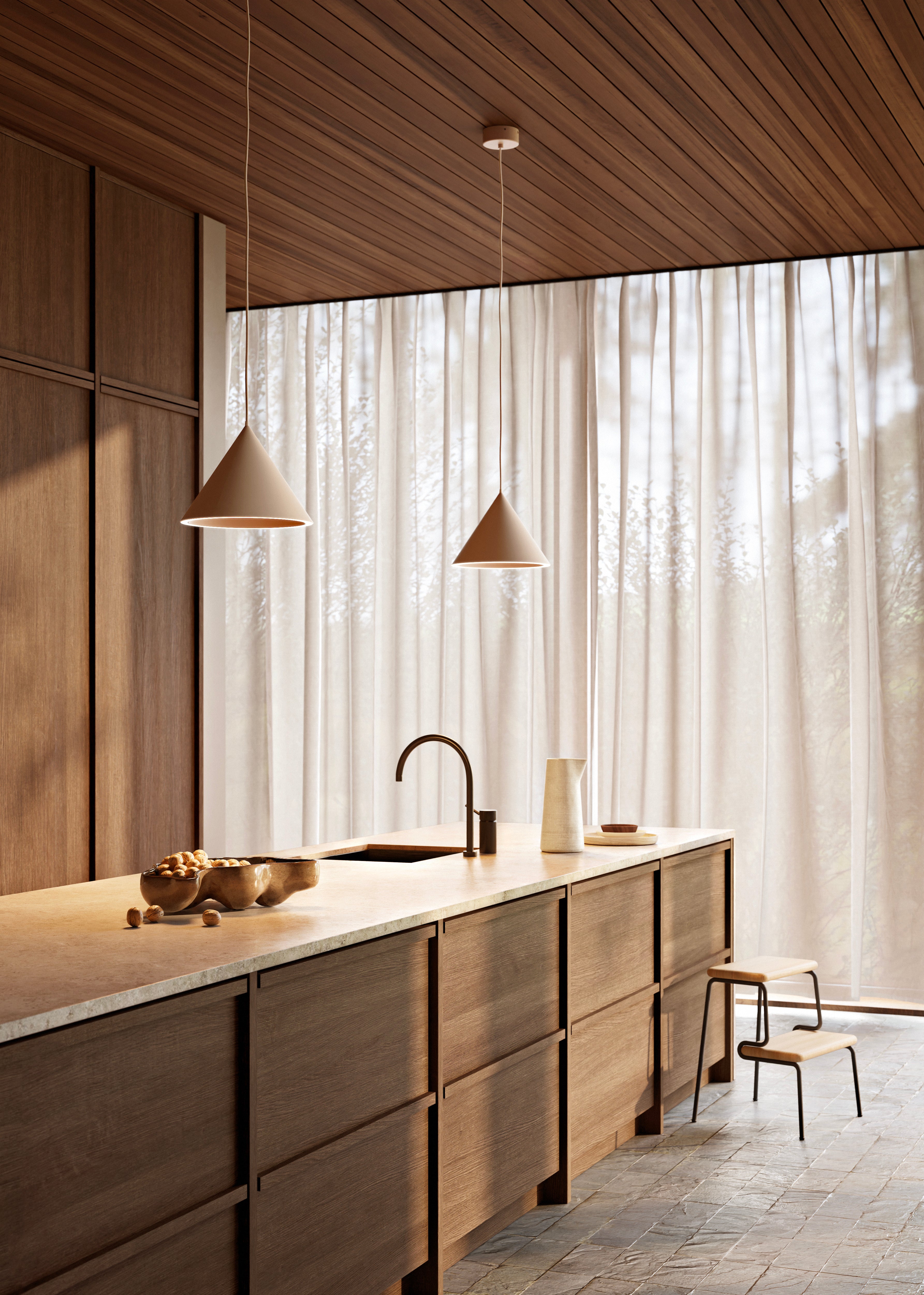 Annular pendant (Small) - Beige