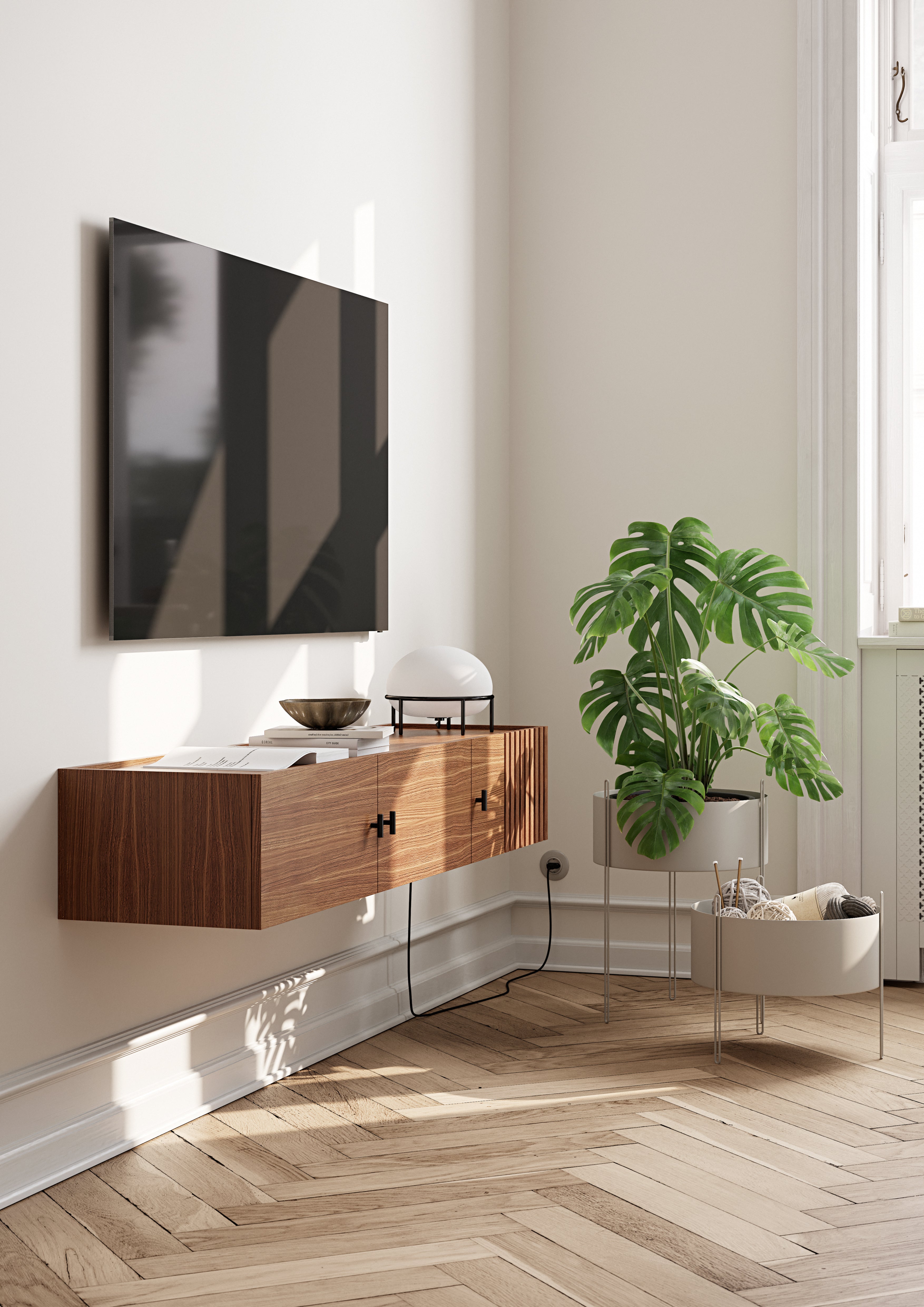 Array wall-mounted sideboard (150 cm) - Walnut