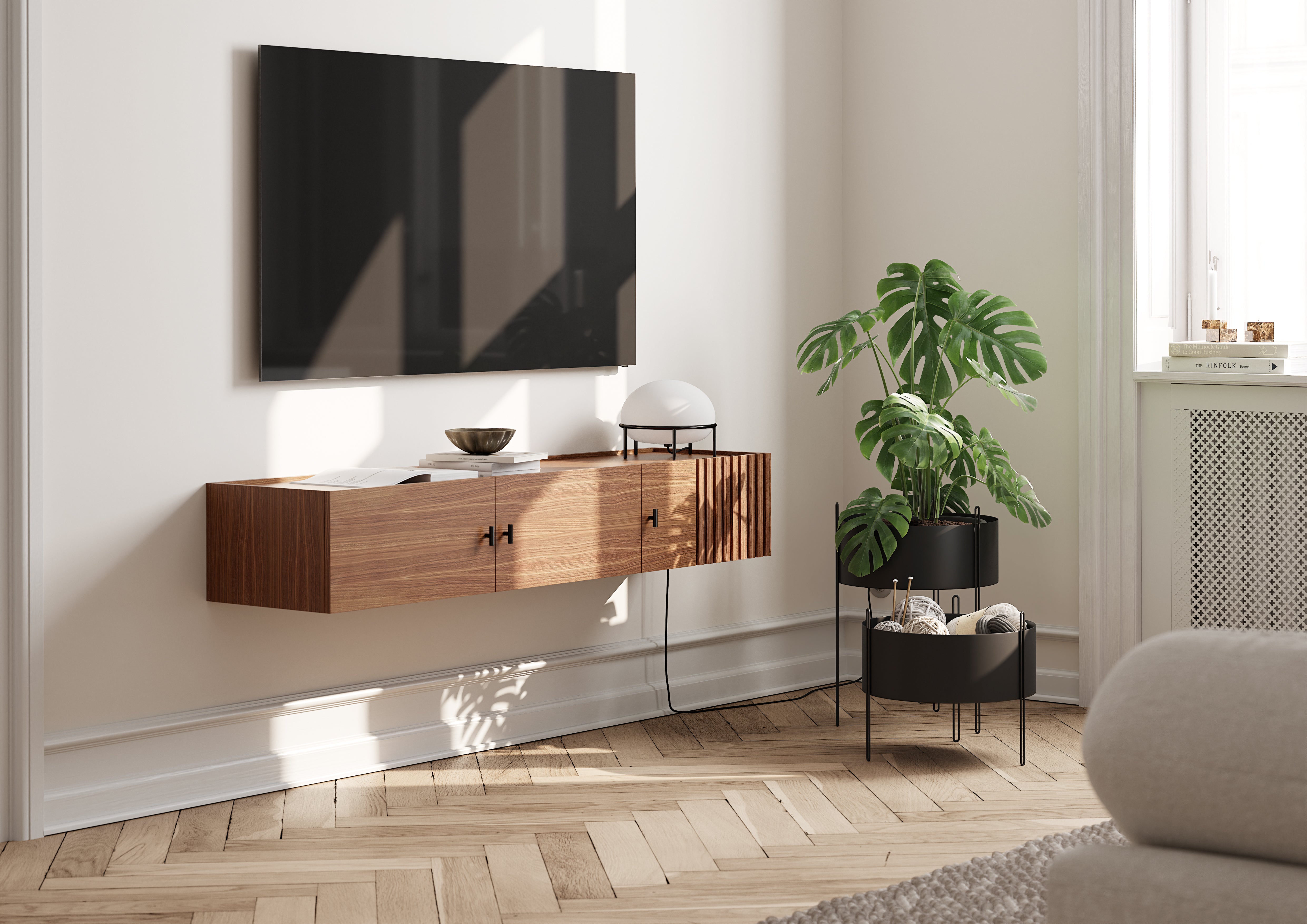 Pidestall planter (Large) - Black