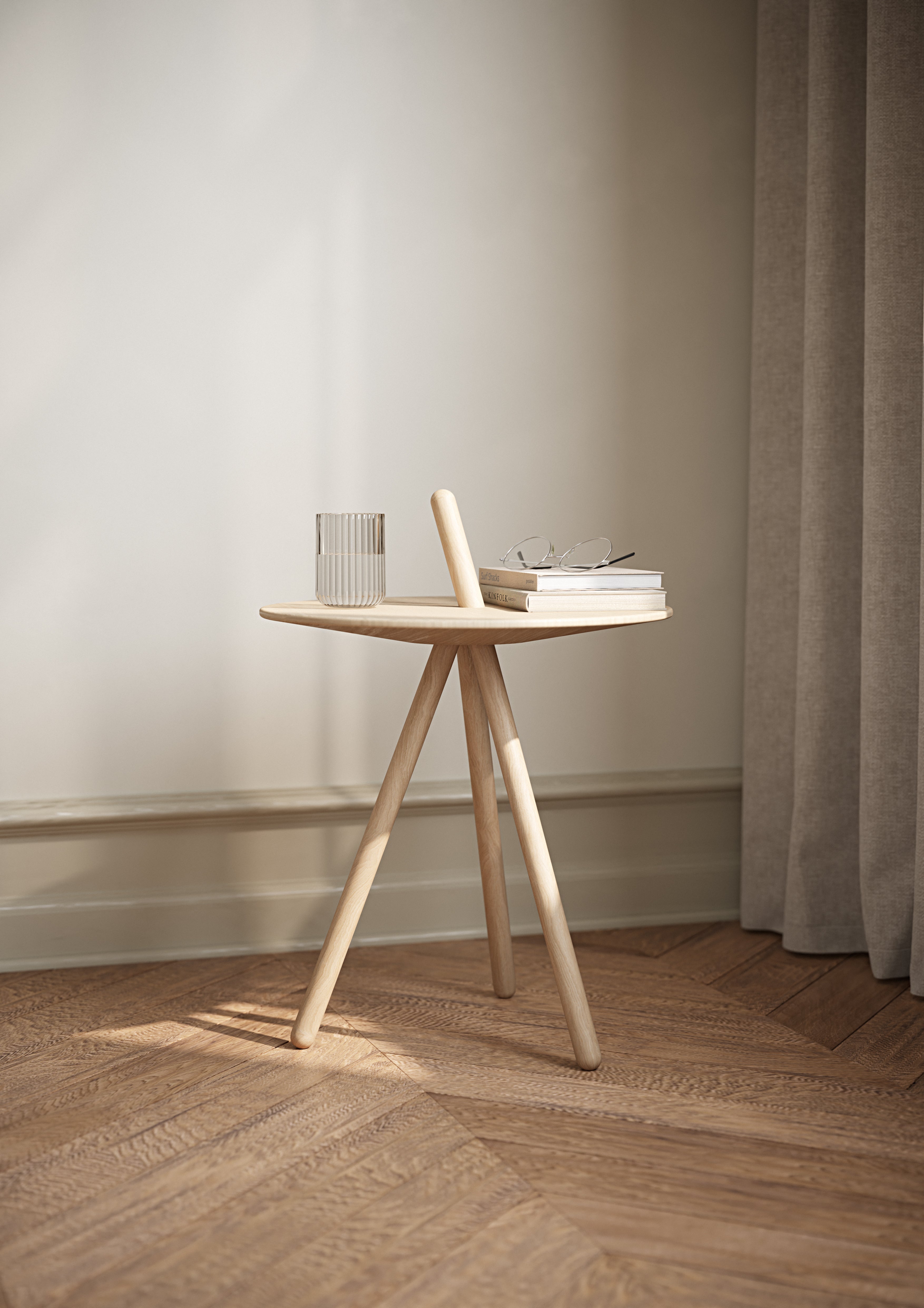 Come Here side table - White pigmented oak