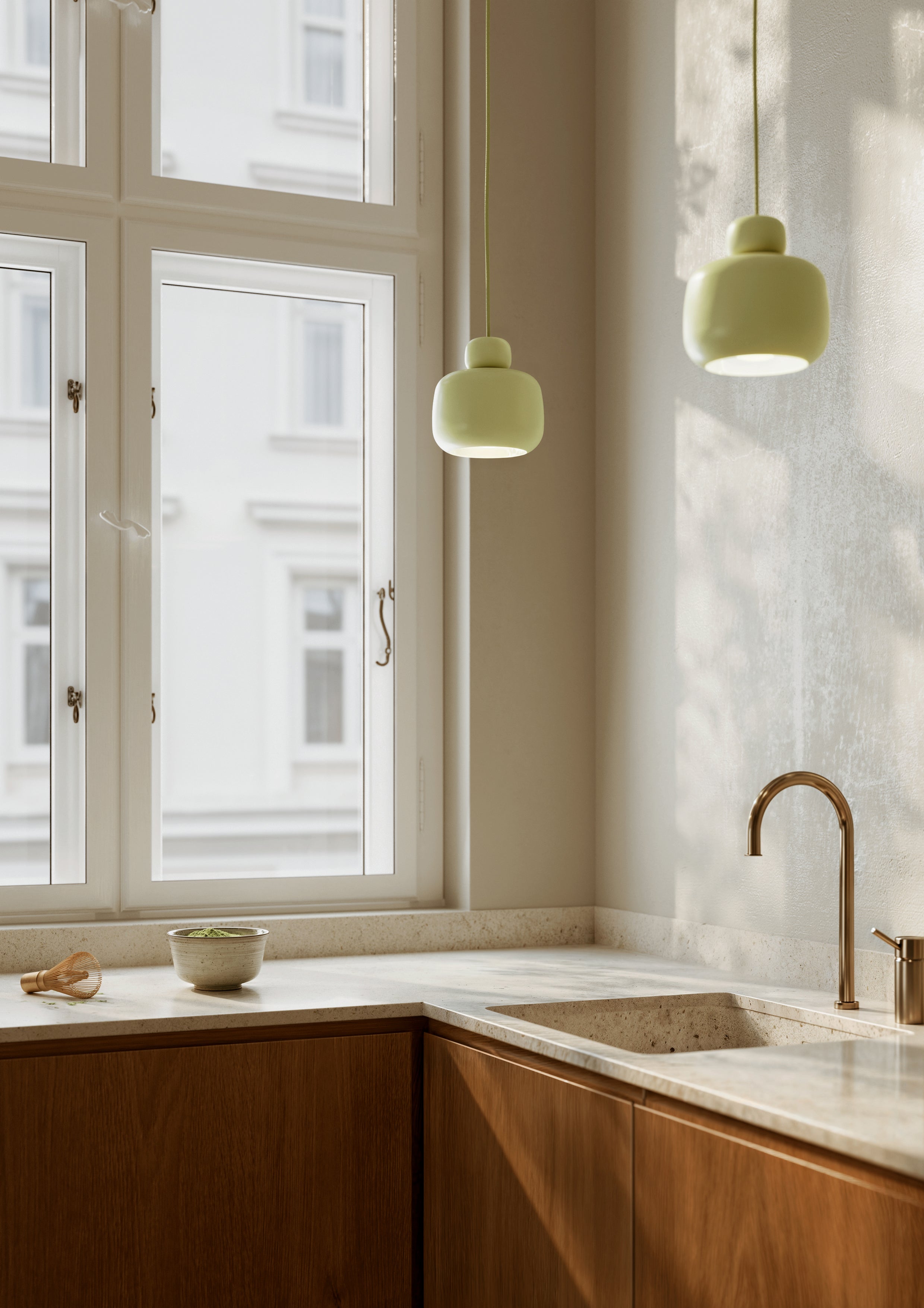 Stone pendant (Small) - Matcha green