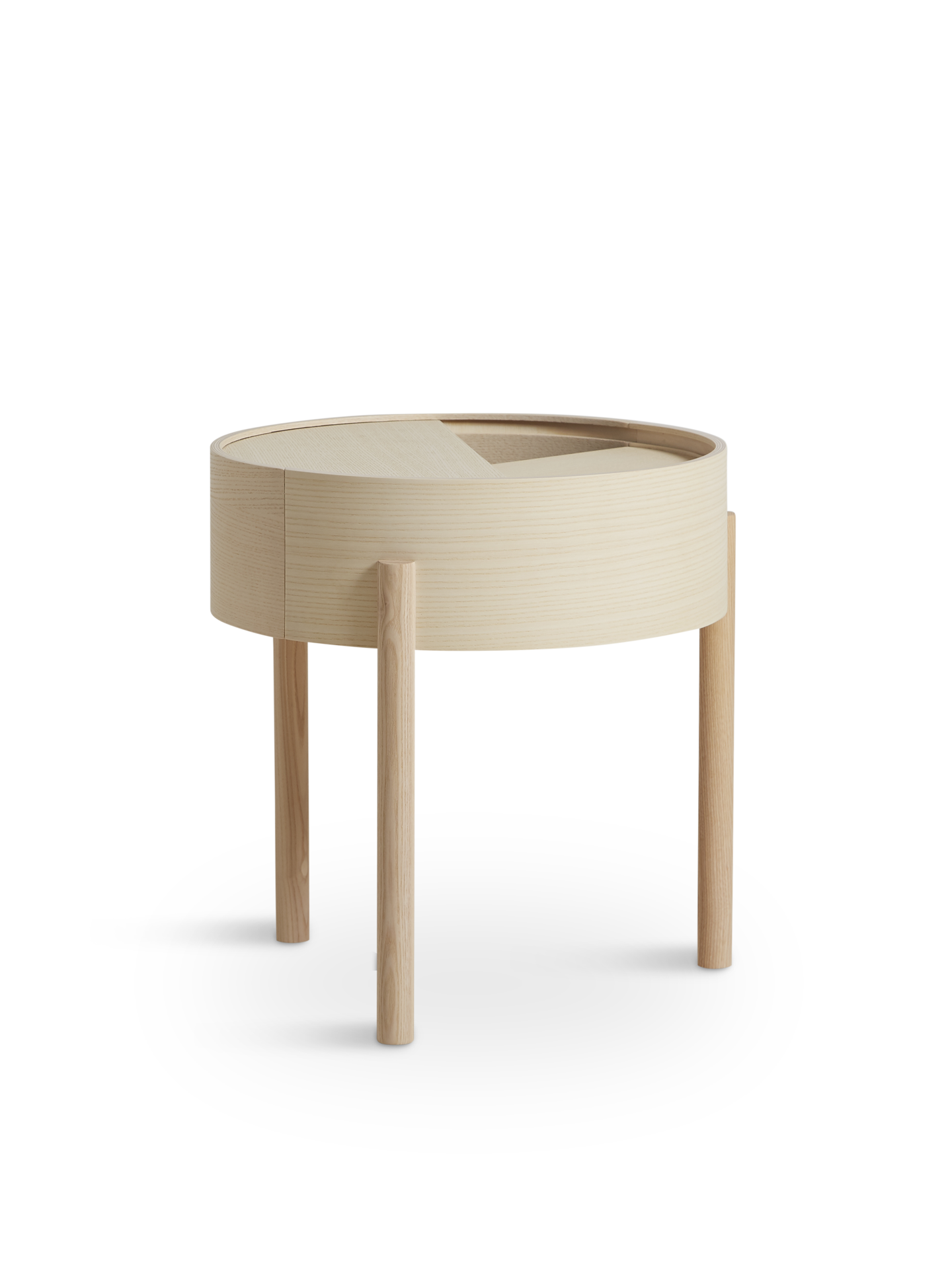 Arc side table (42 cm) - White pigmented ash
