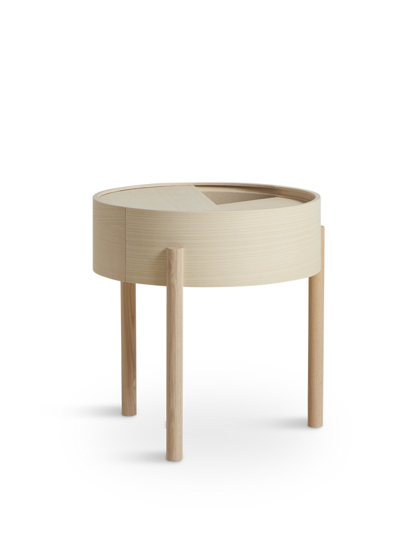 Arc side table (42 cm) - White pigmented ash