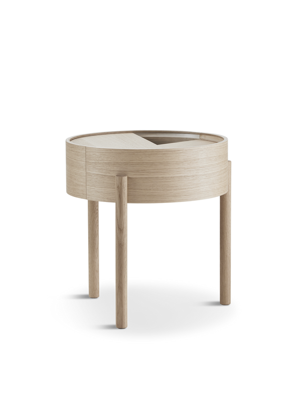 Arc side table (42 cm) - White pigmented lacquered oak
