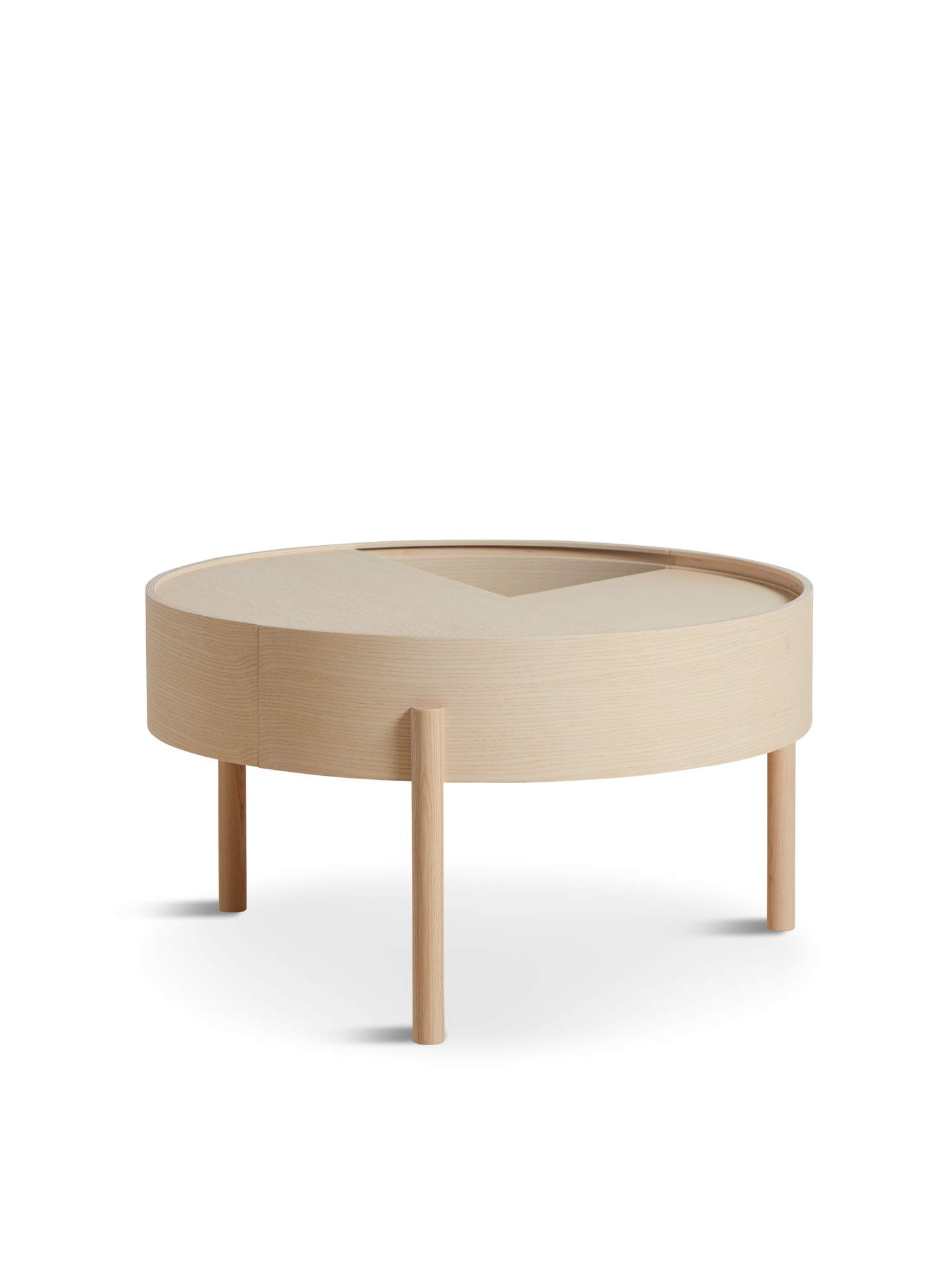 Arc coffee table (66 cm) - White pigmented ash