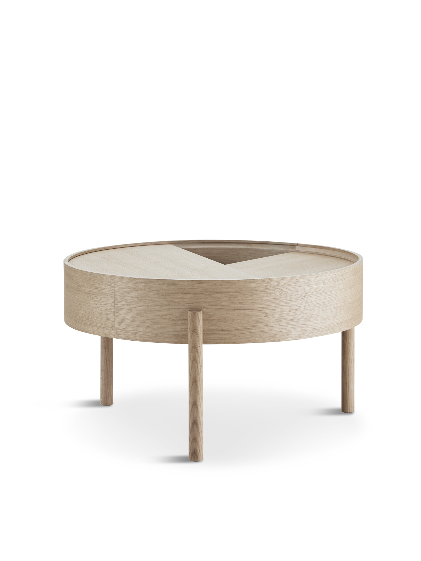 Arc coffee table (66 cm) - White pigmented lacquered oak