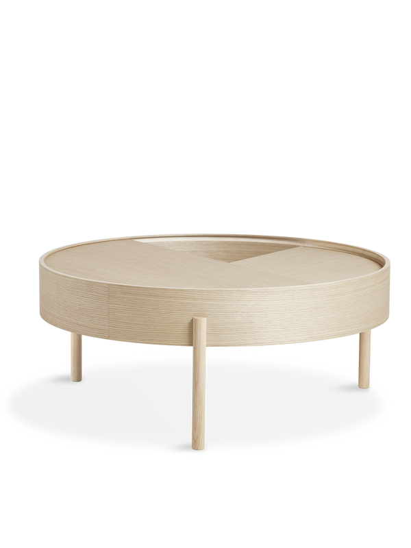 Arc coffee table (89 cm) - White pigmented ash
