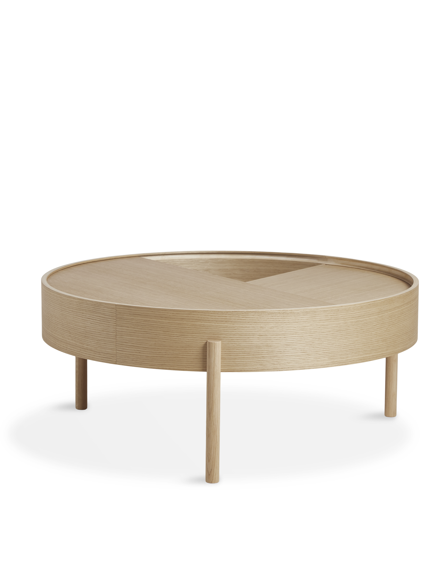 Arc coffee table (89 cm) - White pigmented lacquered oak