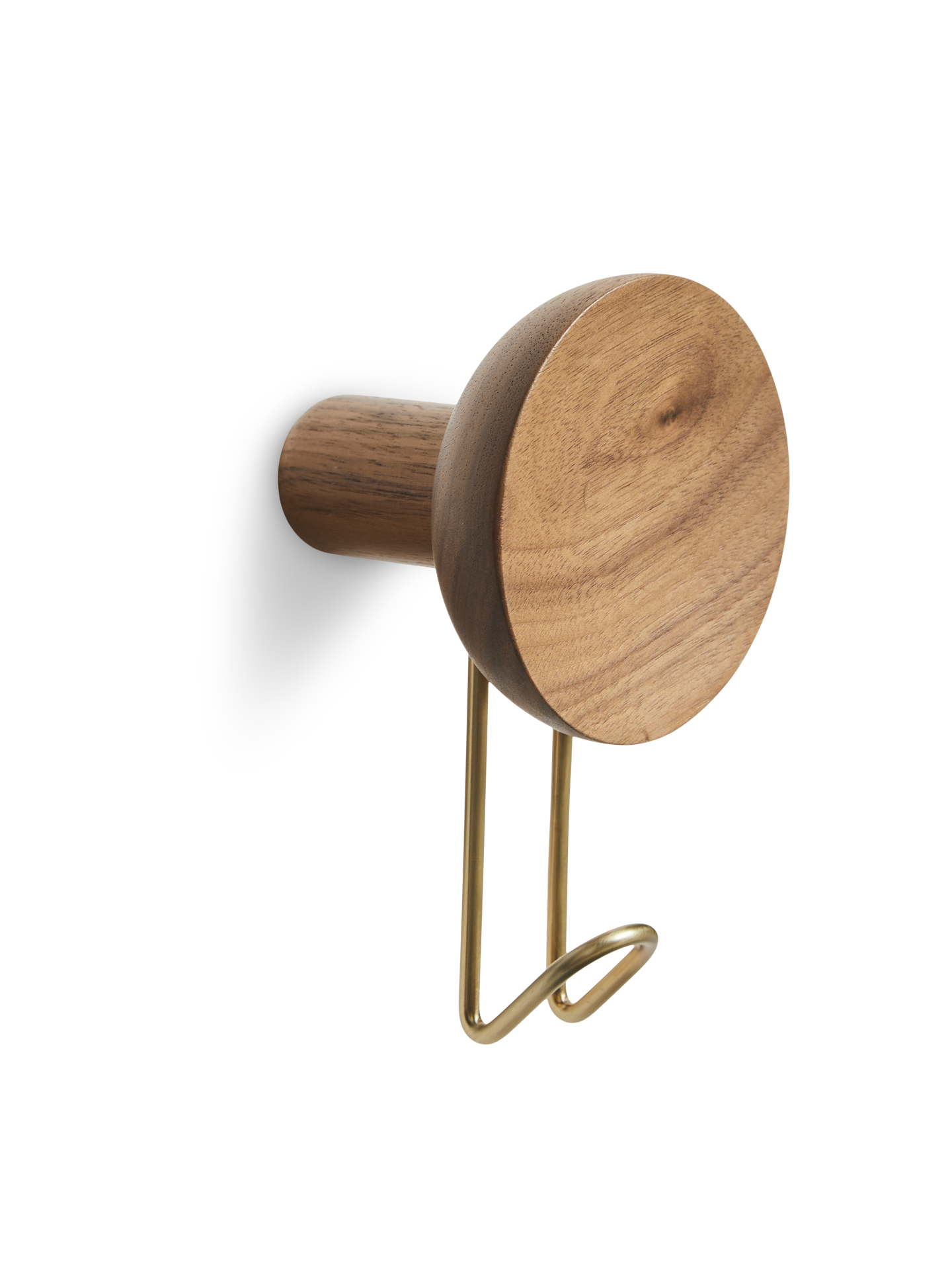 Around wall hanger (Large) - Walnut/Satin brass