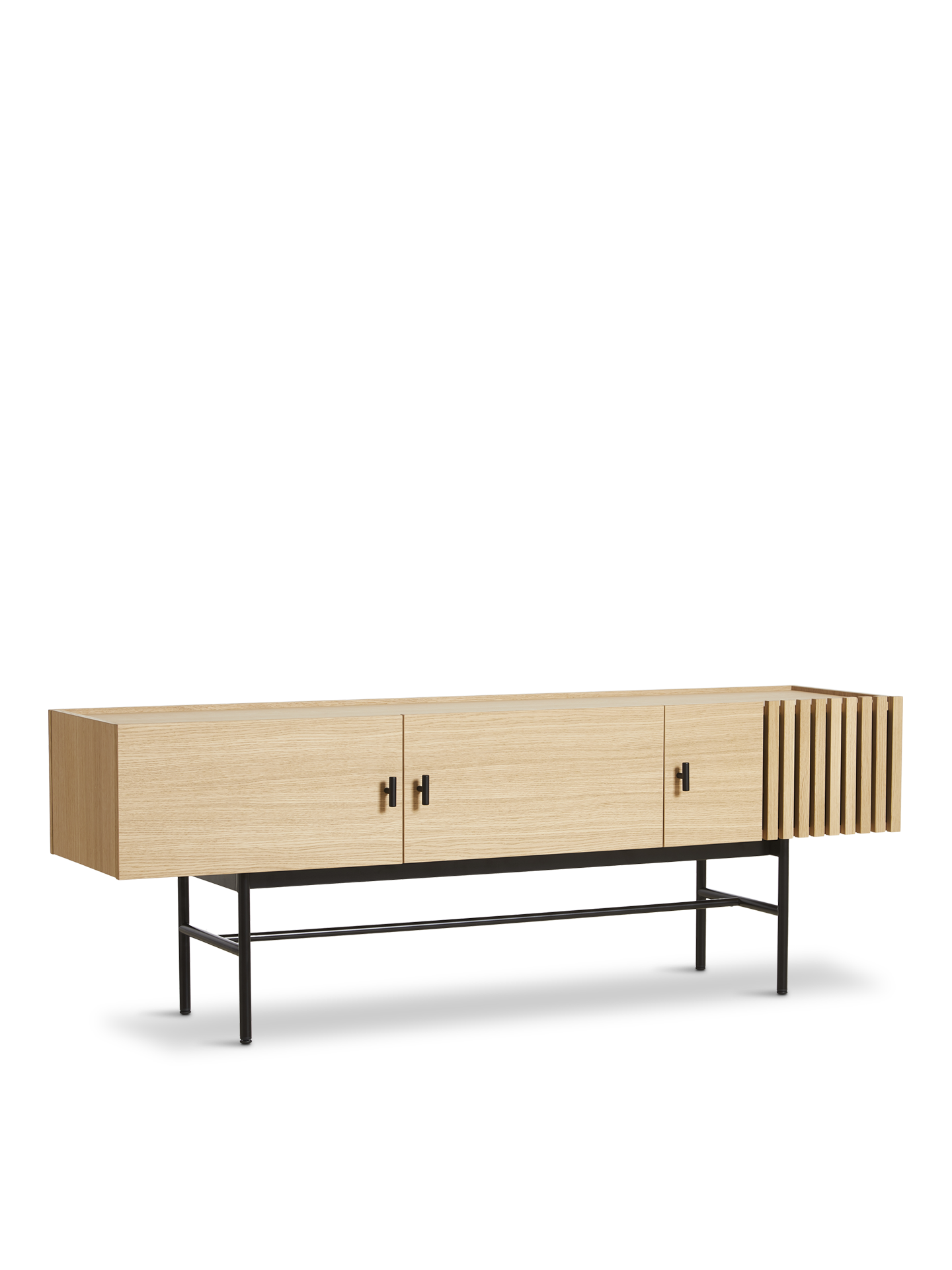 Array low sideboard (150 cm) - White pigmented oak