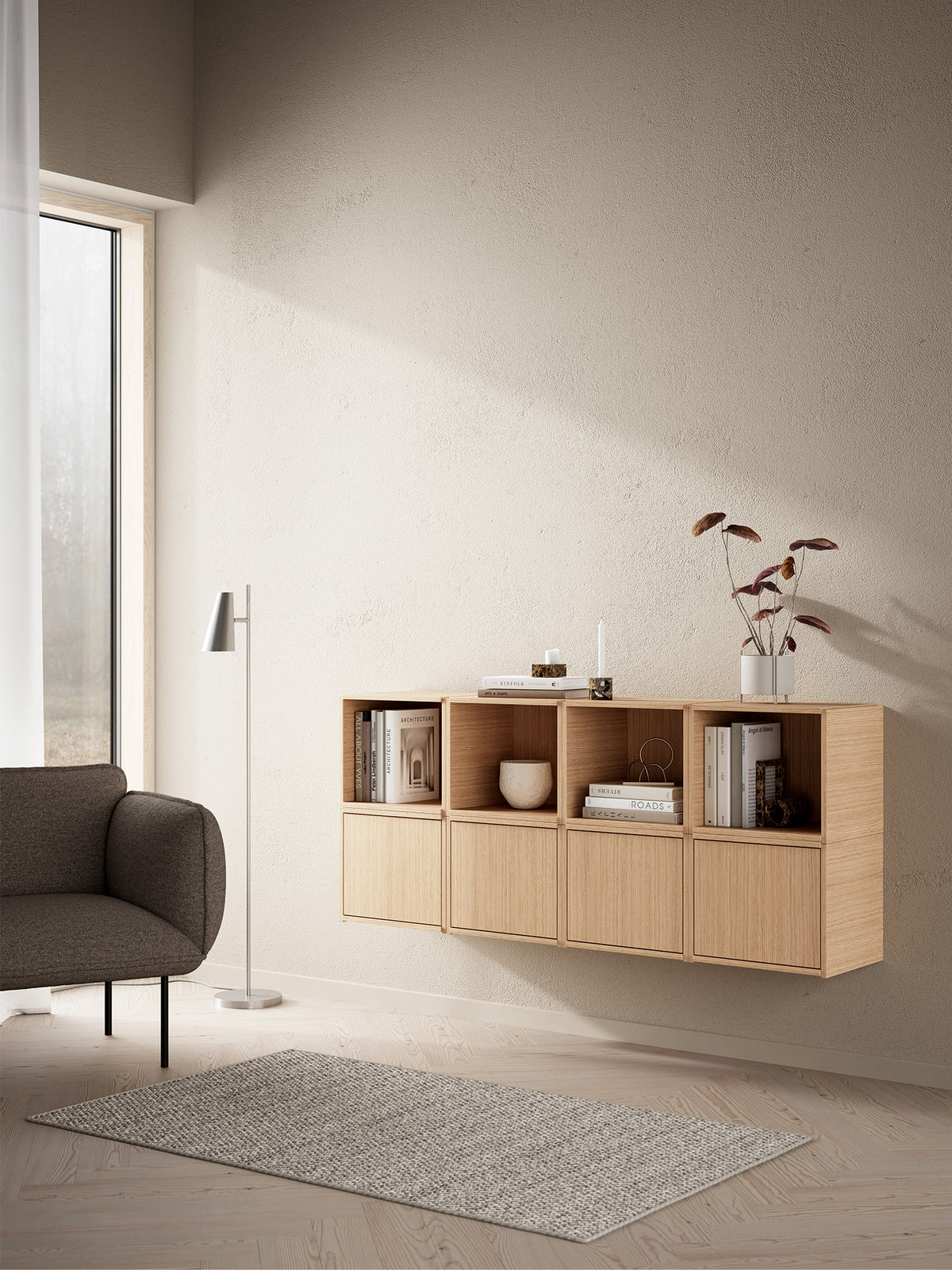 Bricks cube (open) - Oak