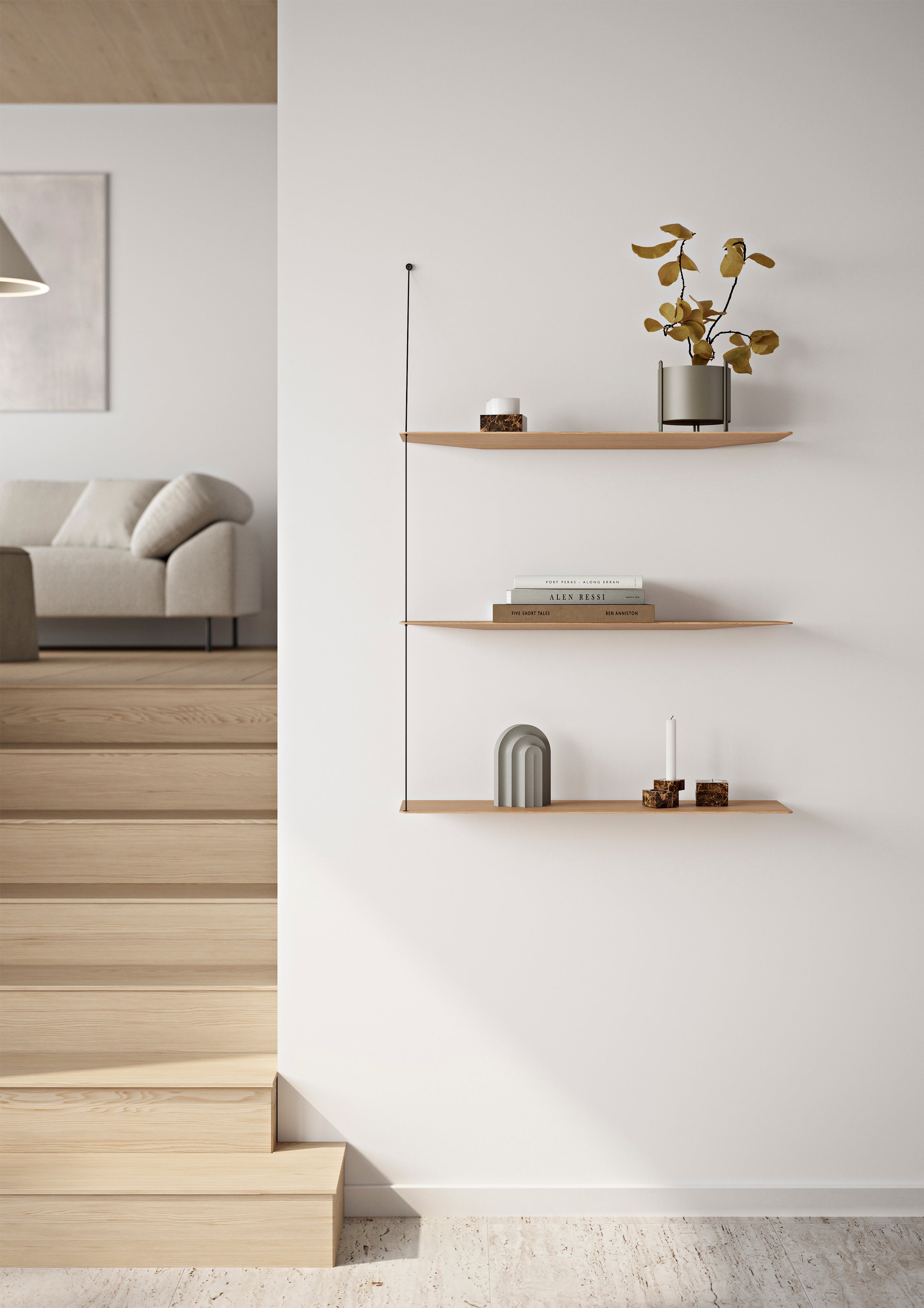 Stedge shelf - White pigmented oak (3 shelves)
