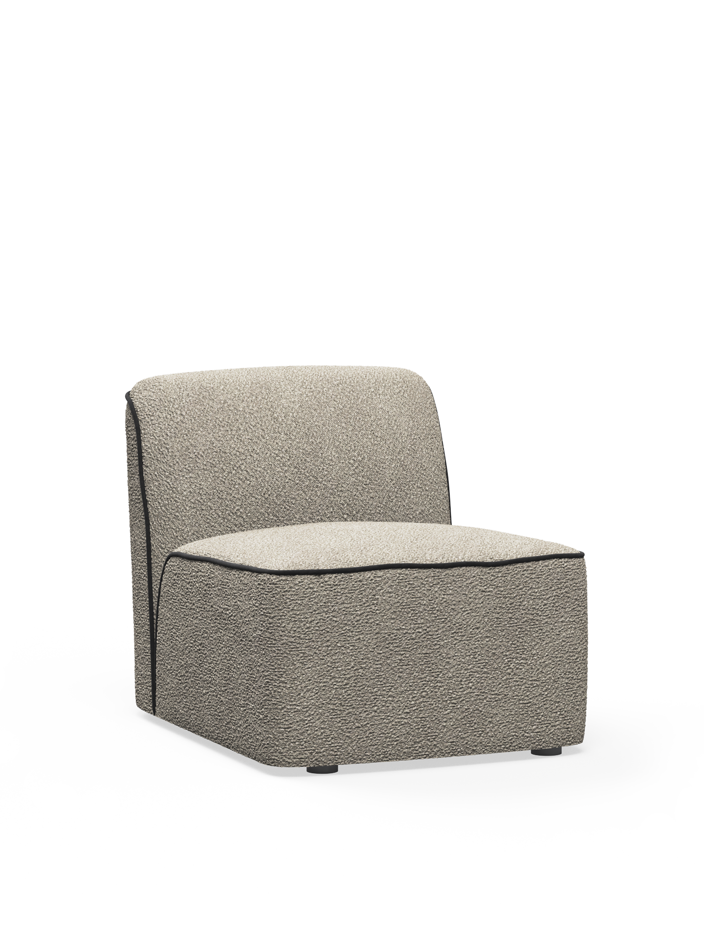 Flora middle module (66 cm) - Natural bouclé