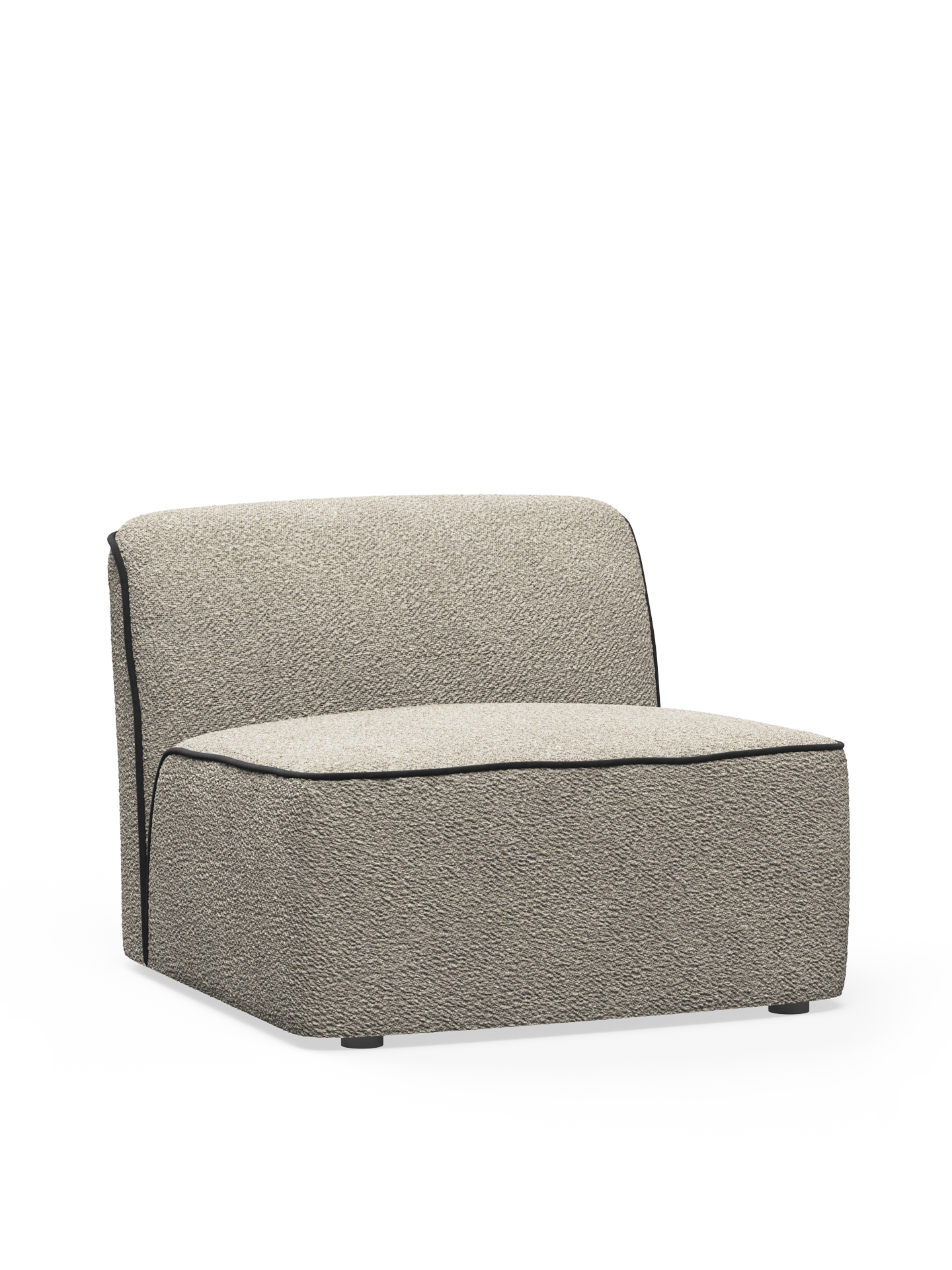 Flora middle module (90 cm) - Natural bouclé