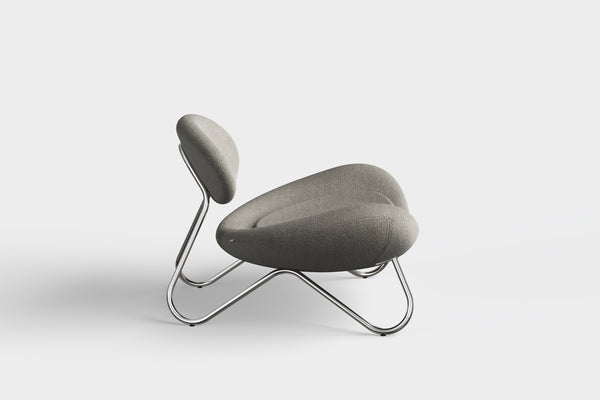 Meadow lounge chair - Warm grey/Chrome