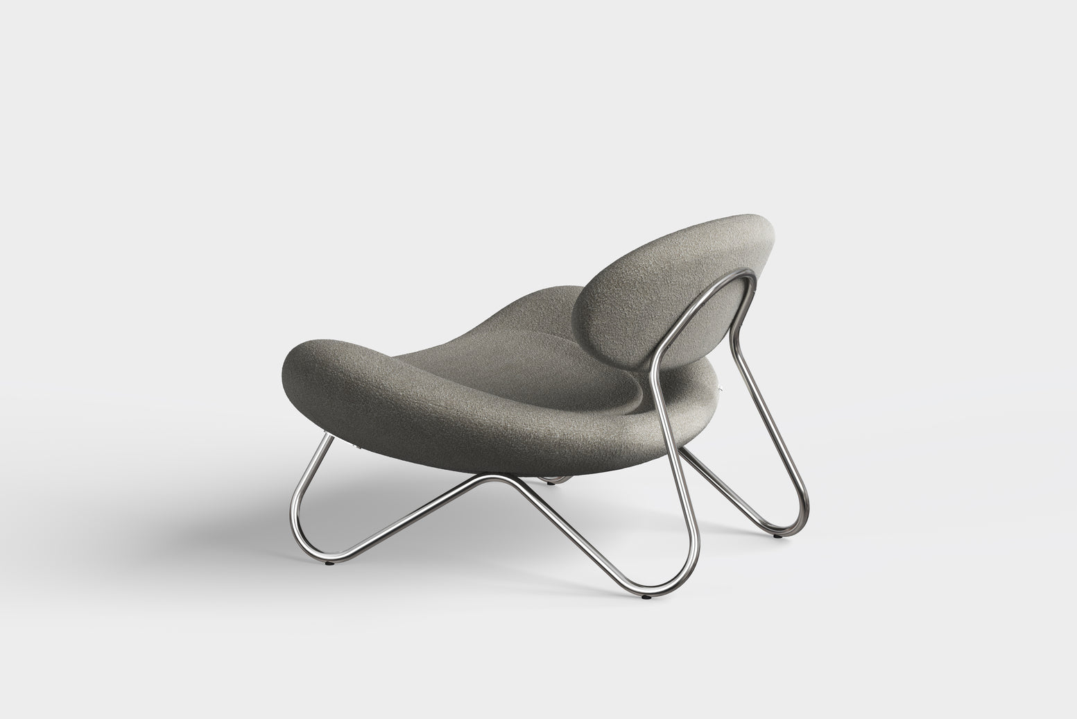 Meadow lounge chair - Warm grey/Chrome