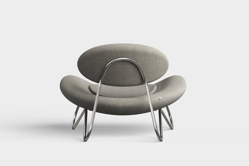 Meadow lounge chair - Warm grey/Chrome