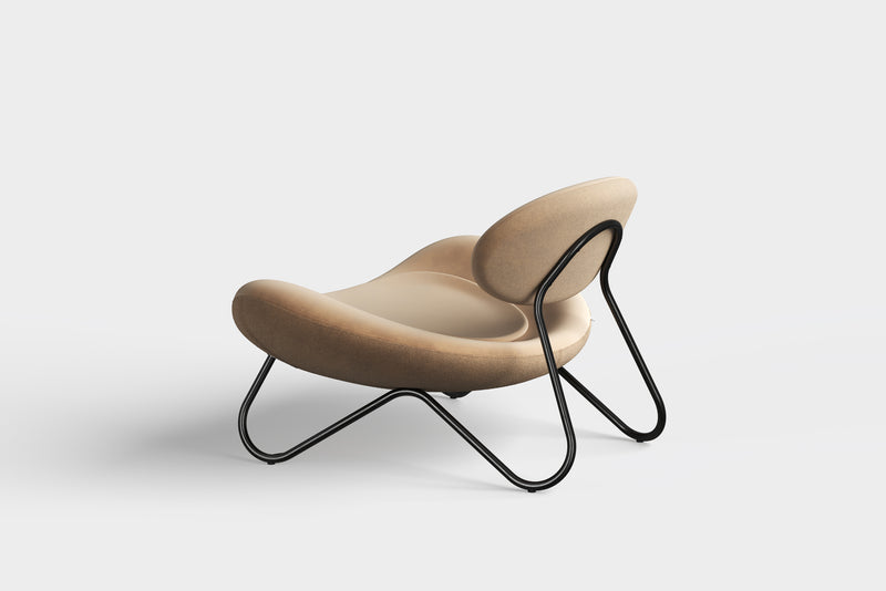 Meadow lounge chair - Gold leather/Black