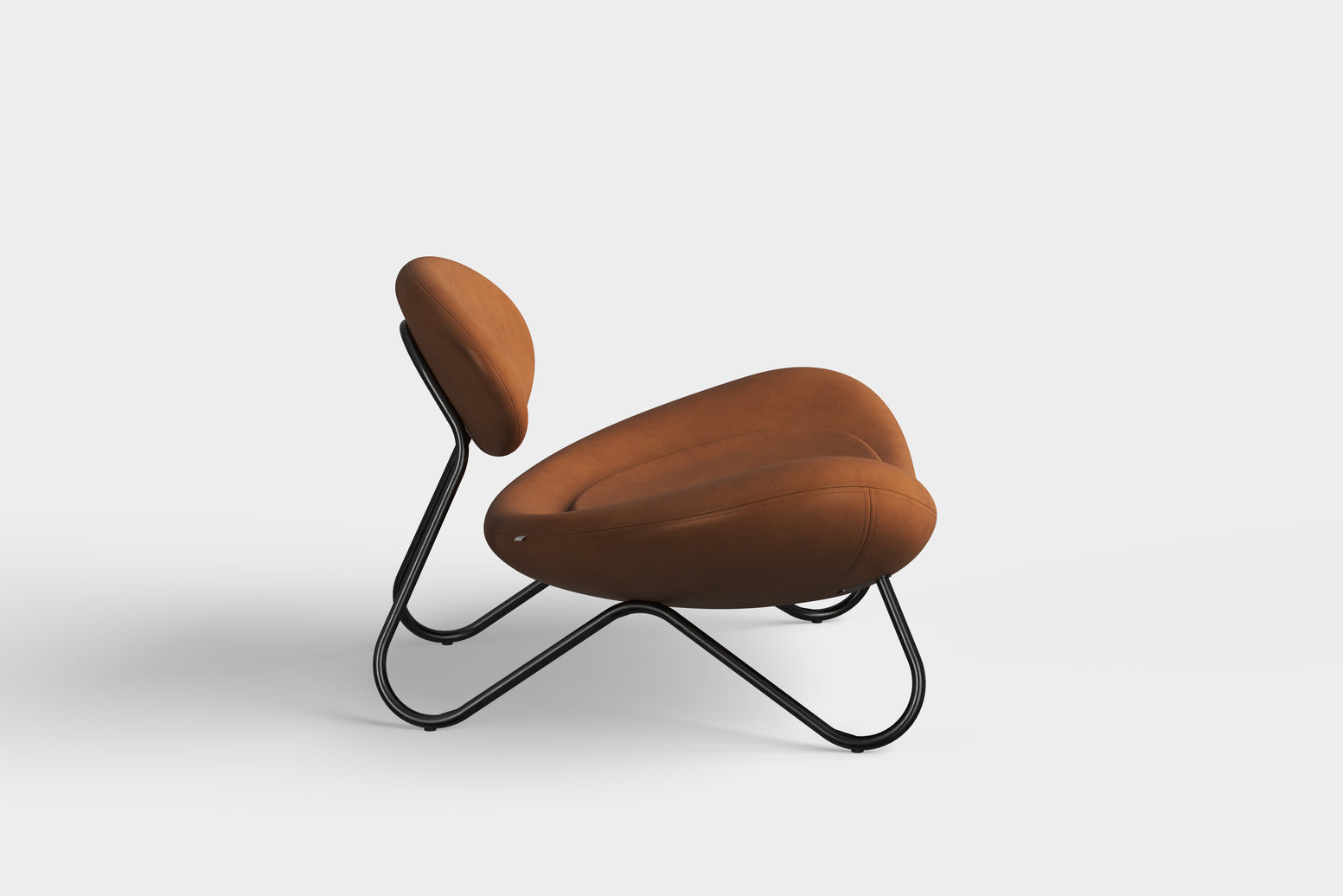 Meadow lounge chair - Cognac leather/Black