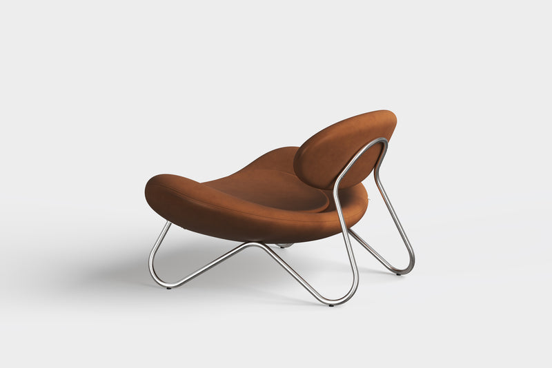 Meadow lounge chair - Cognac leather/Brushed steel