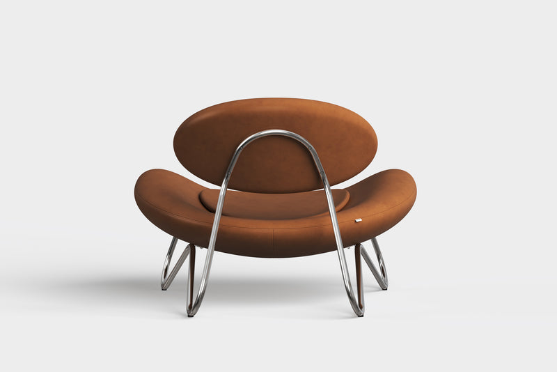 Meadow lounge chair - Cognac leather/Chrome
