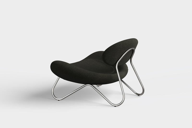 Meadow lounge chair - Dark brown/Brushed steel