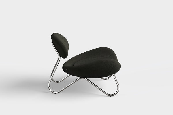 Meadow lounge chair - Dark brown/Chrome