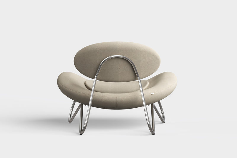 Meadow lounge chair - Off white/Grey/Brushed steel