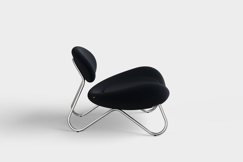 Meadow lounge chair - Black/Brushed steel