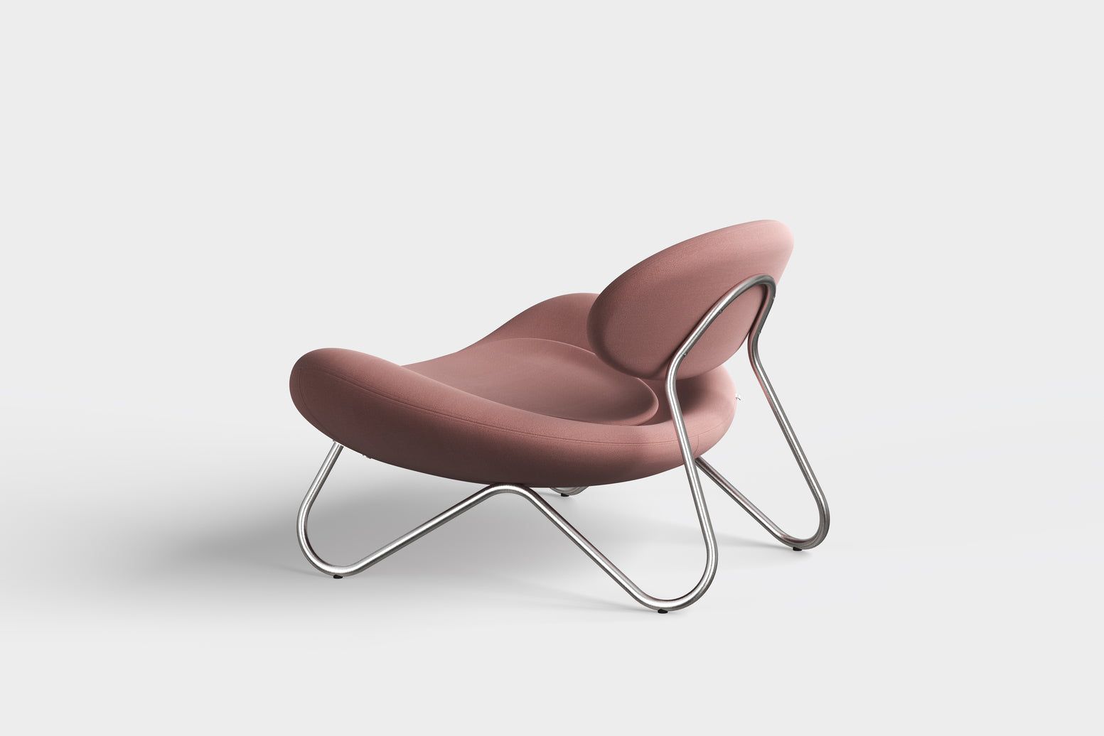 Meadow lounge chair - Dusty rose/Brushed steel