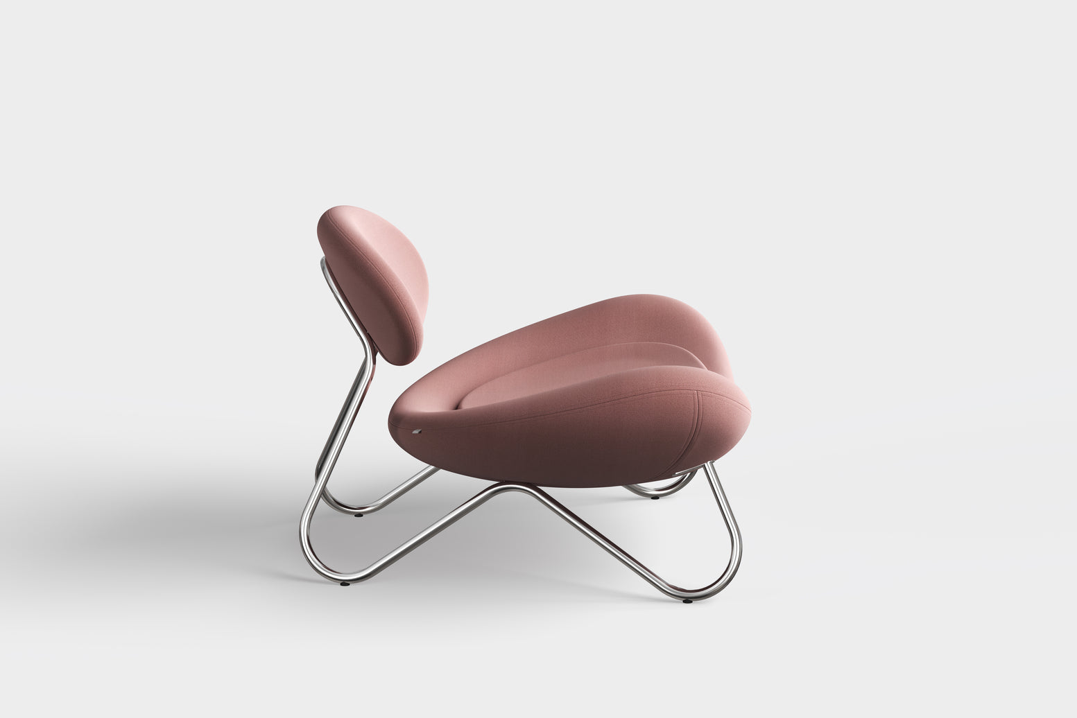 Meadow lounge chair - Dusty rose/Chrome