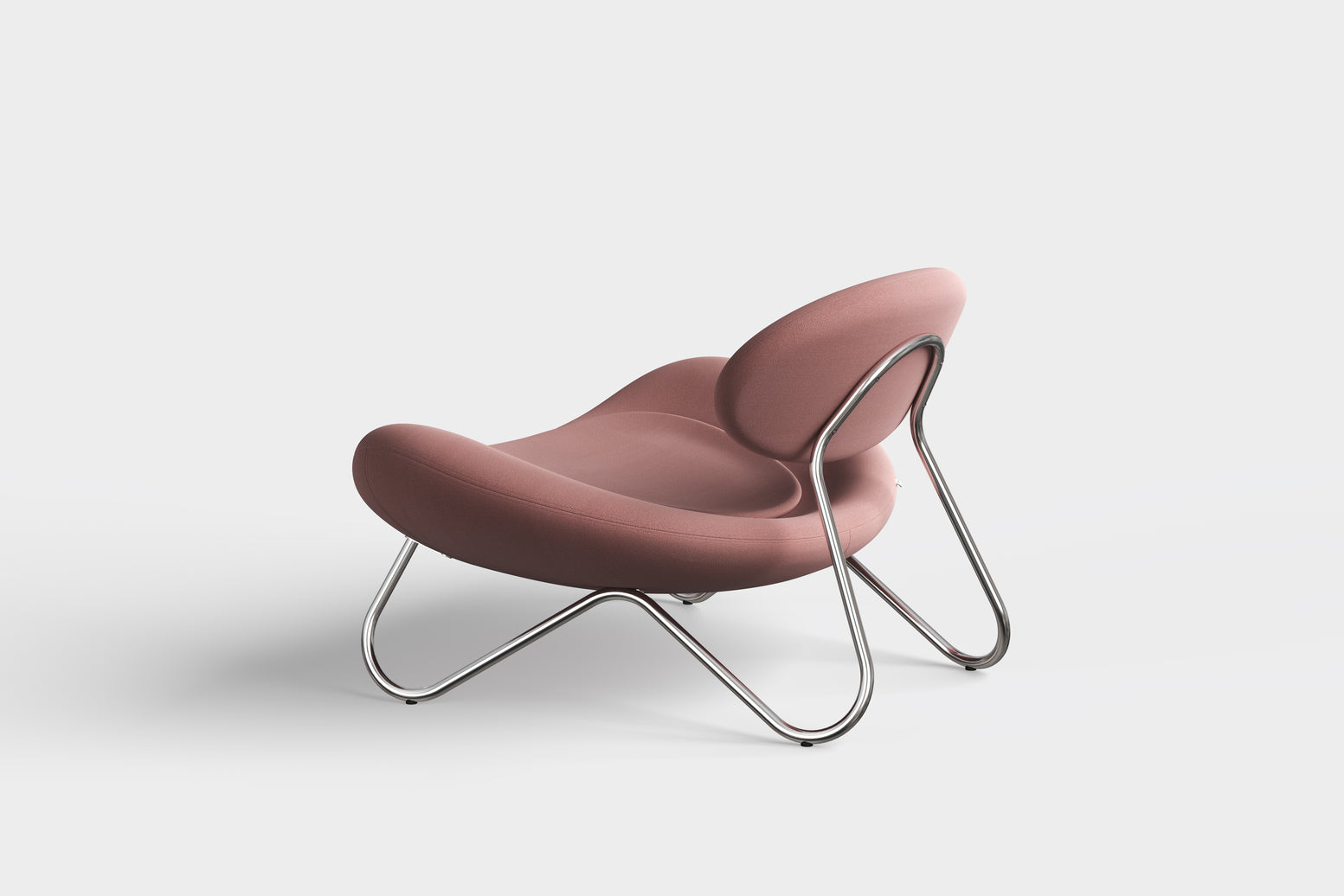 Meadow lounge chair - Dusty rose/Chrome