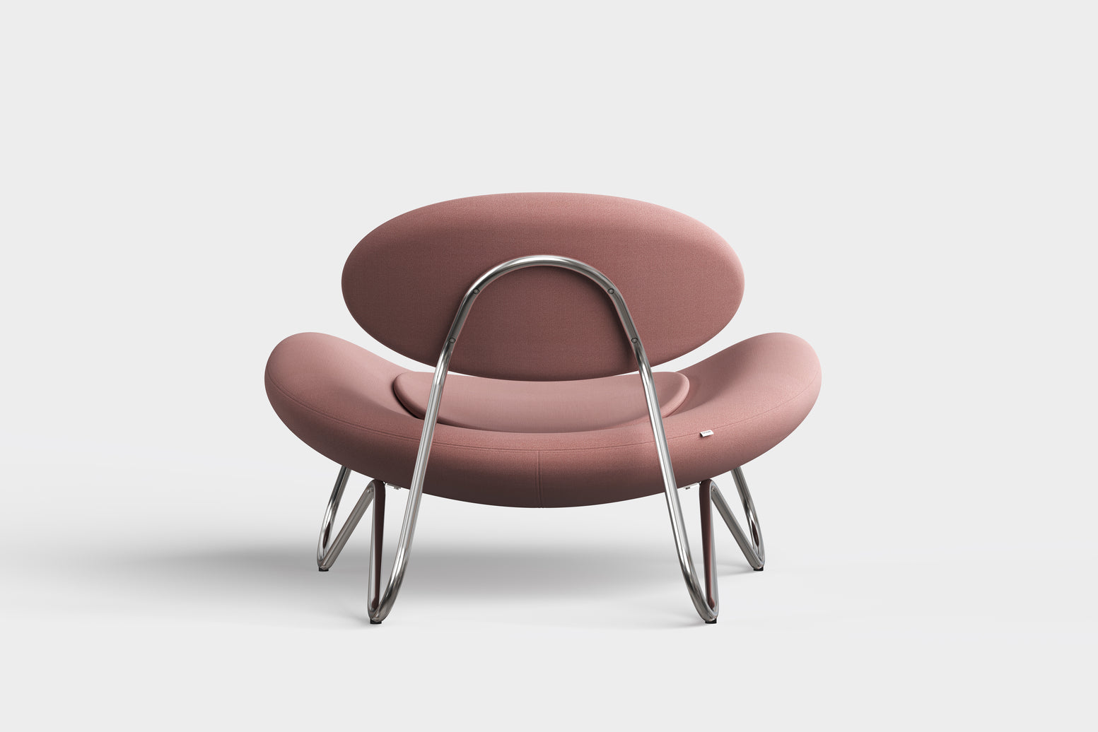 Meadow lounge chair - Dusty rose/Chrome