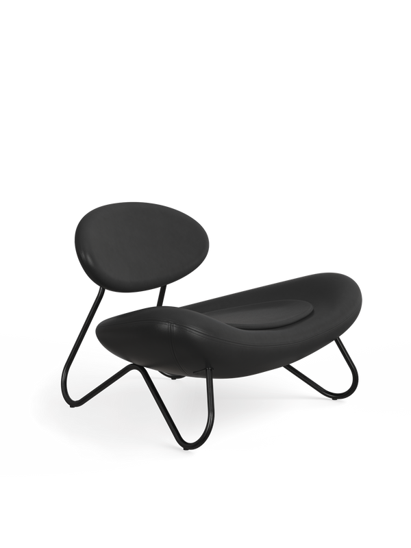 Meadow lounge chair - Black leather/Black