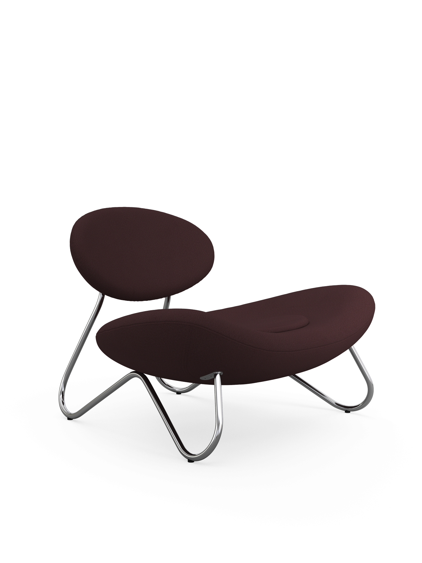 Meadow lounge chair - Burgundy/Brushed steel