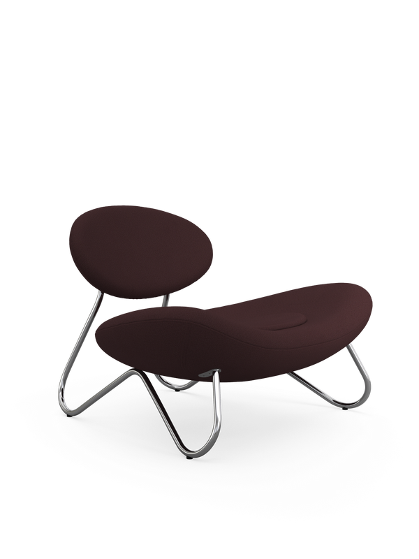 Meadow lounge chair - Burgundy/Brushed steel